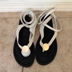 Elegant Women's Sandals with Gold Accents